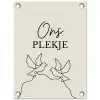 Ons Plekje met Vogels tuinposter los doek klein -3d