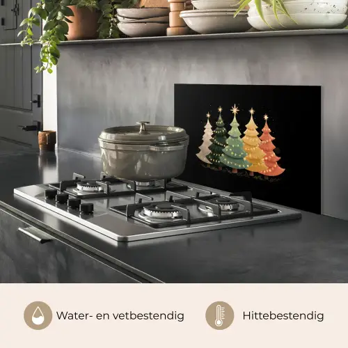 Kerstbomen - Kleurrijk - Lichtjes - Ster keuken achterwand spatscherm klein -usp_NL