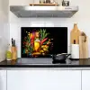 Olijfolie - Graffiti - Peper - Olijven - Modern Inductie beschemer met haakjes klein -sfeer2