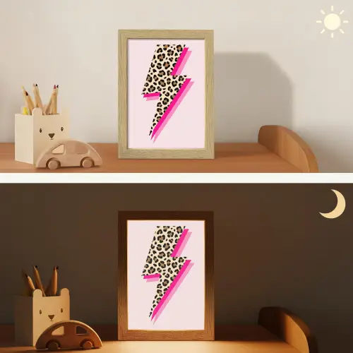 Stippen - Roze - Bliksem Light Box met kabel (Kinderlampje) klein -sfeer3_kind