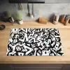 Vormen - Letters - Graffiti - Zwart Inductie beschermer vinyl 3mm klein -sfeer5