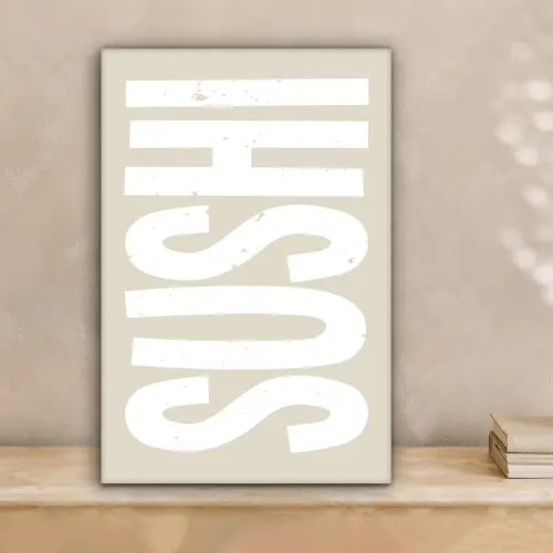 Sushi - Eten - Decoratie - Vintage canvas 2cm klein -sfeer1