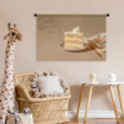 Vanilletaart - Cake - Romig Wandkleed katoen middel -wsfeer5_kind
