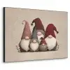 Kabouters - Kerst - Sneeuw - Puntmutsen Textielframe zwart klein -3d