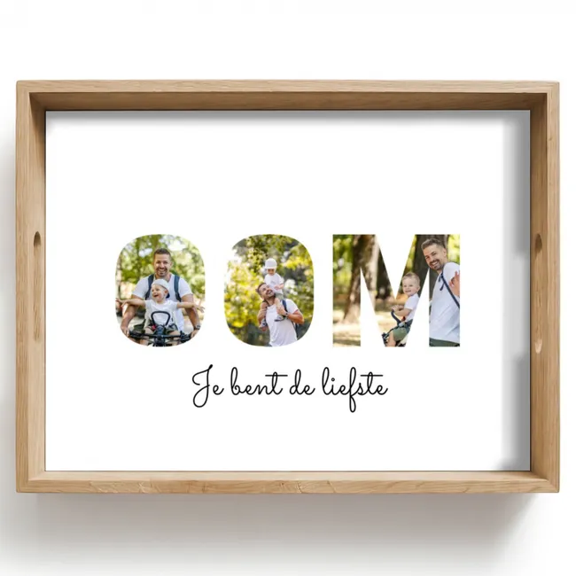 Gepersonaliseerd dienblad - Oom - Lettercollage