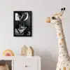 Paard - Sport - Zwart - Wit fotolijst zwart zonder passe partout klein -usfeer4_kinderkamer
