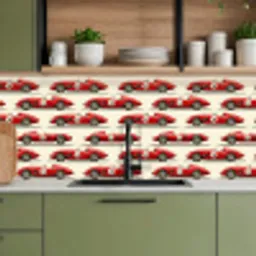Raceauto - Retro - Rood keuken achterwand 2 middel 871 -sfeer3