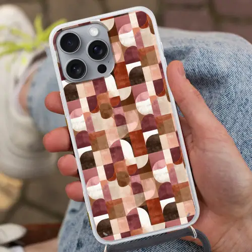 Geometrie - Modern - Retro Hoesje iPhone 16 Pro Max met koord klein 804 -sfeer3