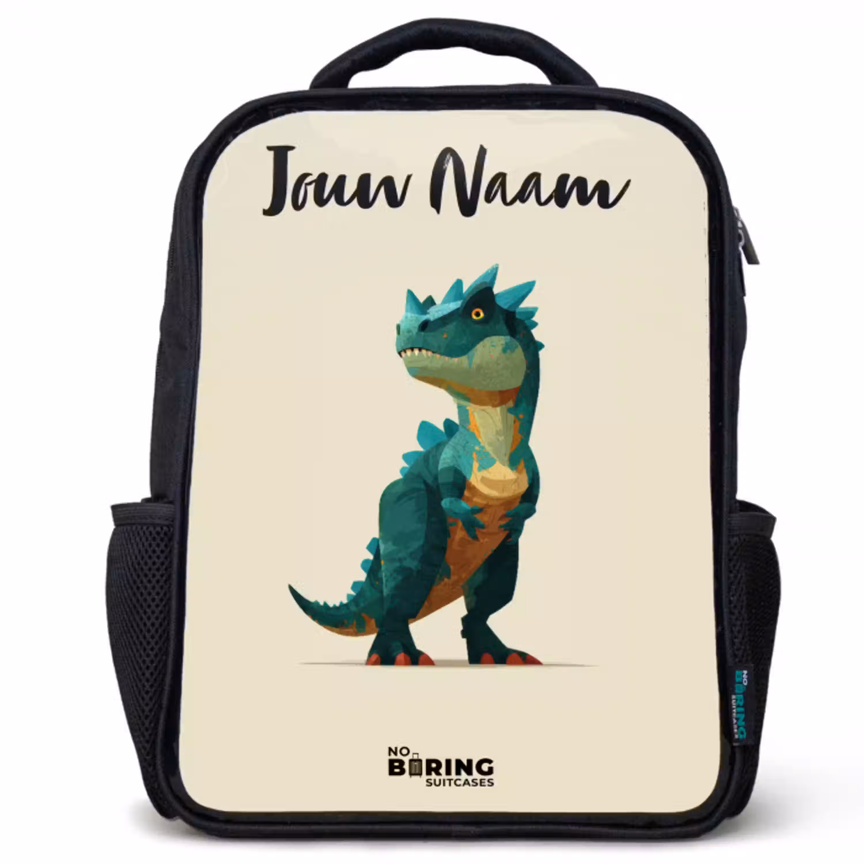 Dino - Dier - Groen Rugzak - Zwart middel -3d