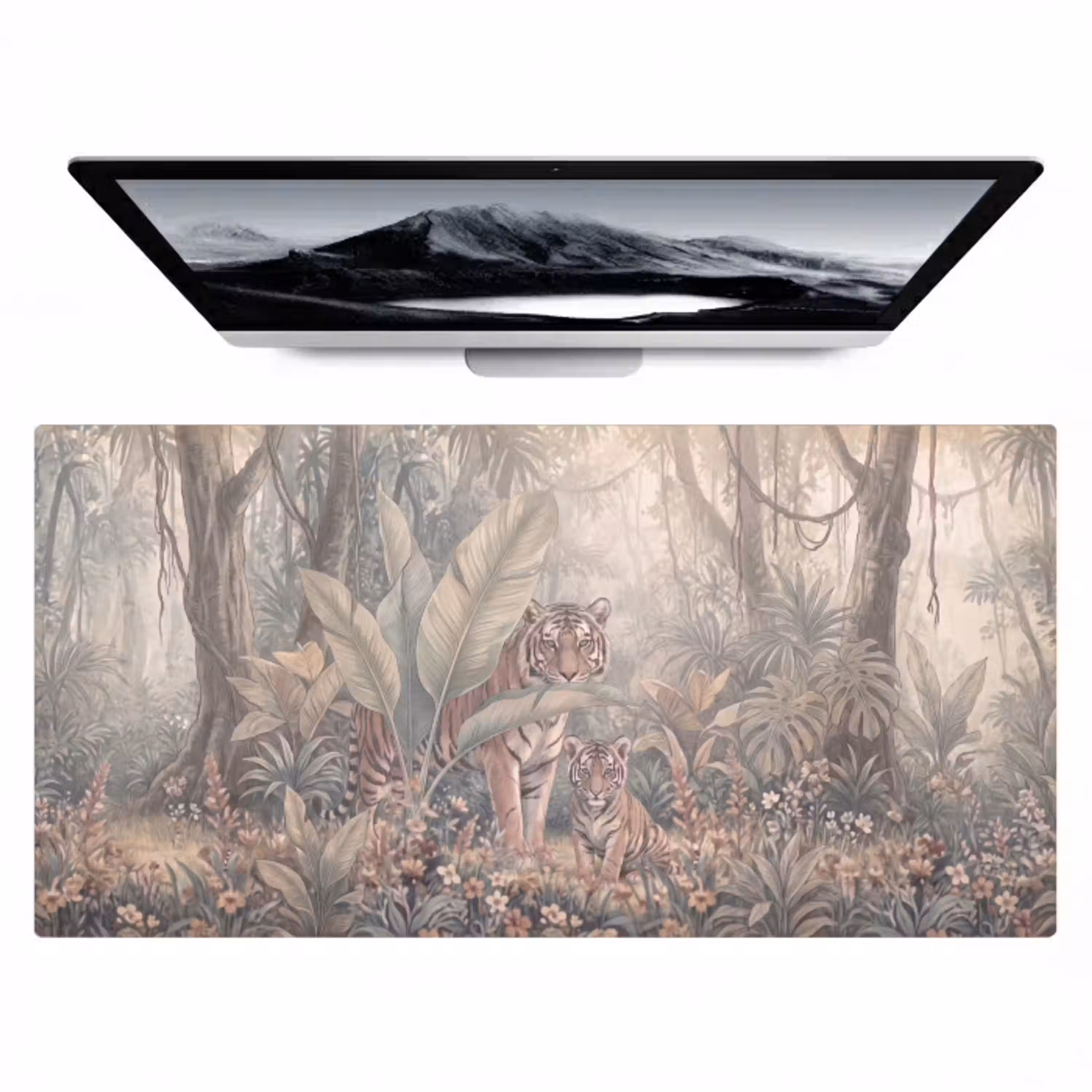 Tijger - Welp - Jungle - Illustratie - Dieren Muismat XXL klein -zzz3d