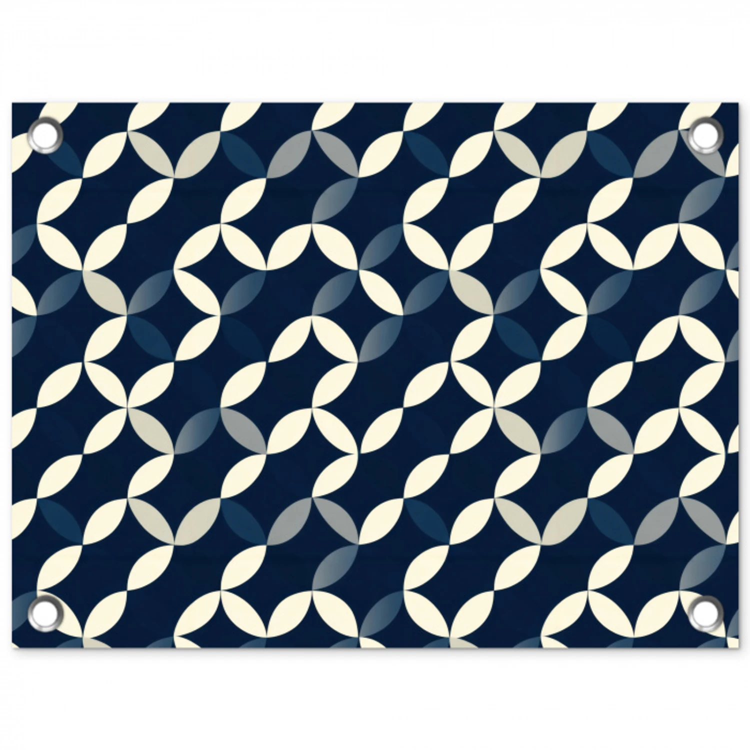 Abstract - Patroon - Blauw tuinposter los doek klein 239 -3d