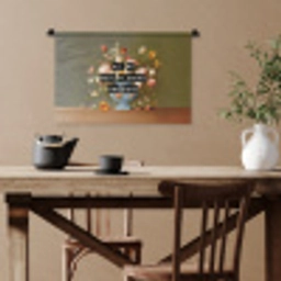 Bloem - Quote - Vintage - Art Wandkleed katoen klein -sfeer6