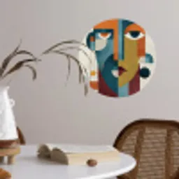 Geometrisch - Strakke vormen - Kleurrijk Wandcirkel behangsticker klein -sfeer3