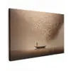 Bootje - Blaadjes - Goud - Water Tuinposter op houten frame 2 cm dik klein -3d