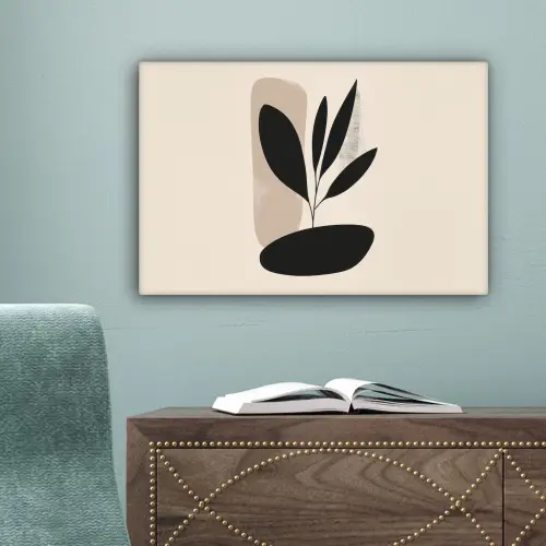 Plant - Beige - Japandi canvas 2cm klein -sfeer4