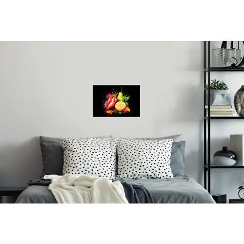 Paprika - Peer - Citroen - Graffiti - Verf - Abstract Muursticker klein -slaapkamer