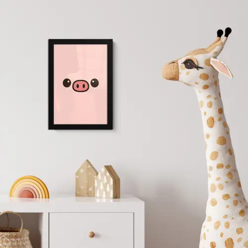 Varken - Roze - Minimalistisch fotolijst zwart zonder passe partout klein -usfeer4_kinderkamer