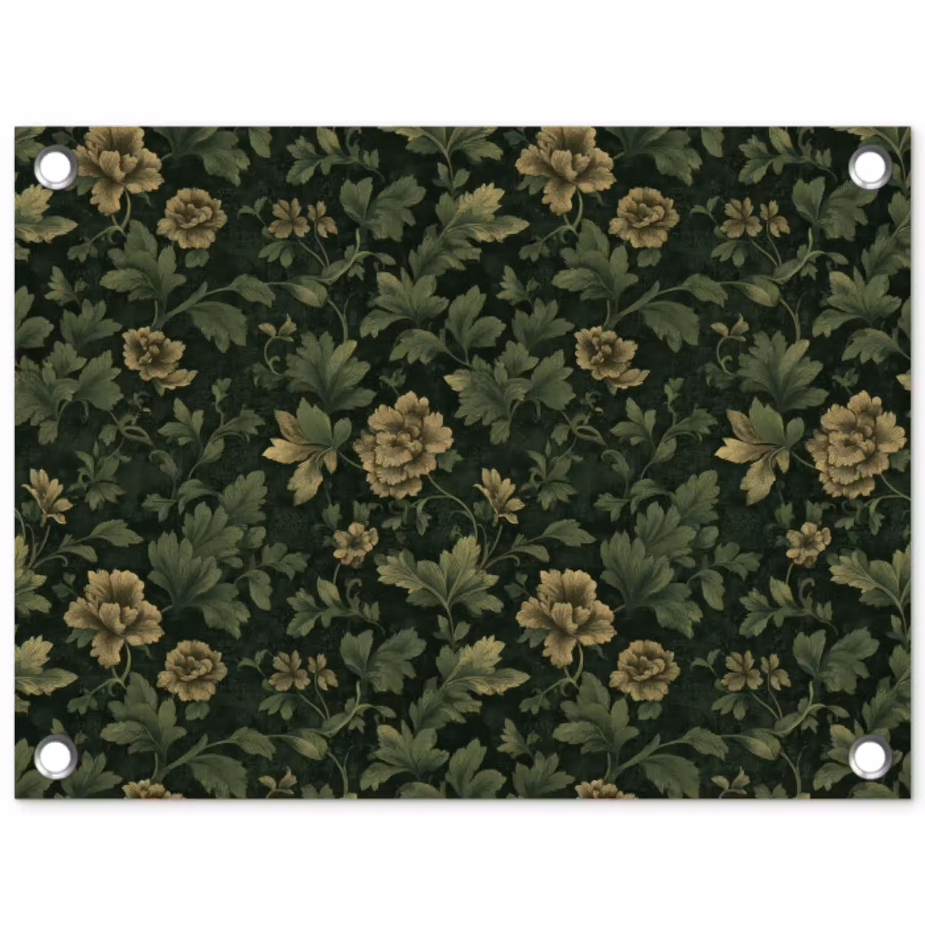 Donker - Groen - Goud - Botanisch tuinposter los doek klein 239 -3d
