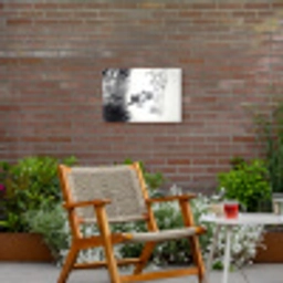 Eenden - Waterlelies - Riet - Zwart Tuinposter op houten frame 2 cm dik klein -sfeer3