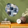 Patroon - Blauw - Vierkanten Wandcirkel Organisch Forex 3mm klein -sfeer2