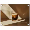 Glas - Ijskoffie - Schaduw - Bruin tuinposter los doek klein -3d