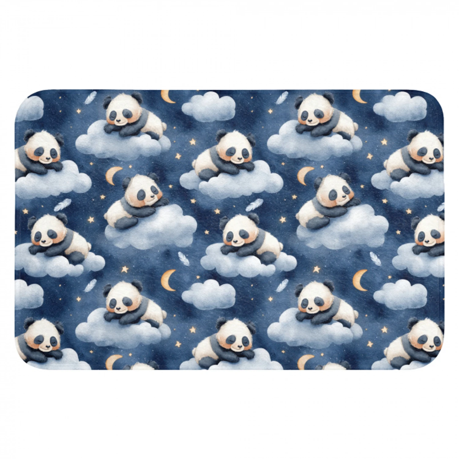 Panda's - Slapen - Blauw Badmat klein 997 -3d