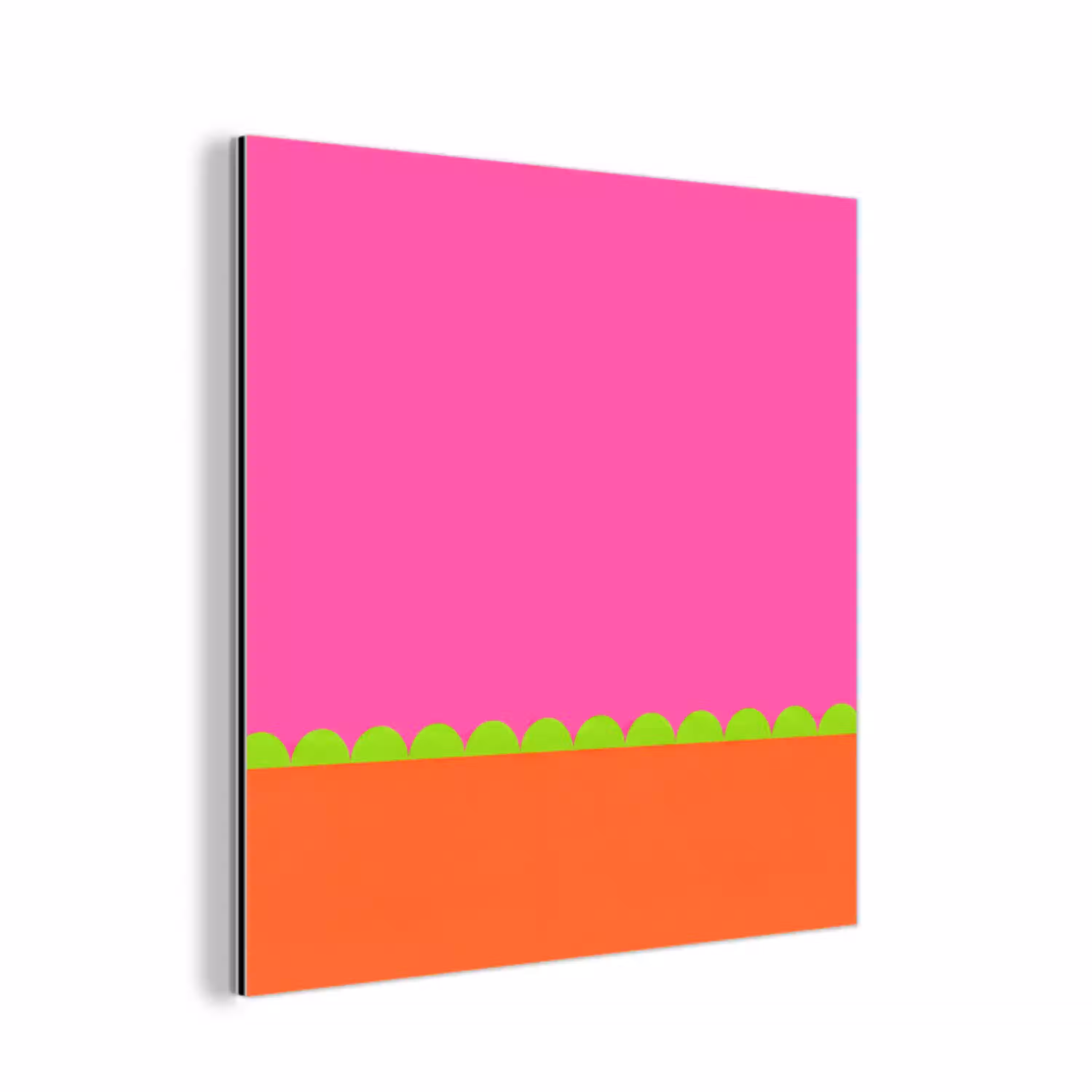 Abstract - Geometrisch - Kleurblokken - Roze - Oranje aluminium wit klein -3d