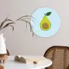 Avocado - Illustratie - Groene - Vrucht Wandcirkel kunststof plaat 5mm dik klein -sfeer4