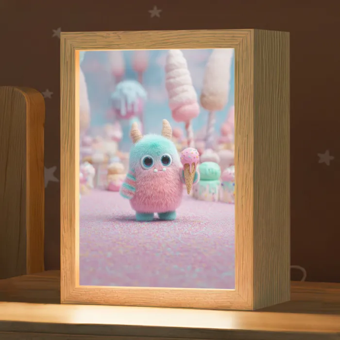 Monster - Pastel - Roze - Snoep Light Box met kabel klein -zzz_3d_website