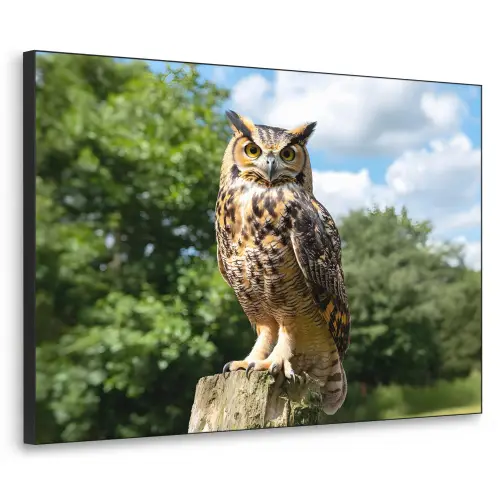Uil - Boomstronk - Bos - Lucht Textielframe - compleet frame klein -3d