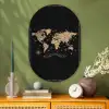 Wereldkaart - Beige - Zwart Wandcirkel Ovaal Glas middel -sfeer2