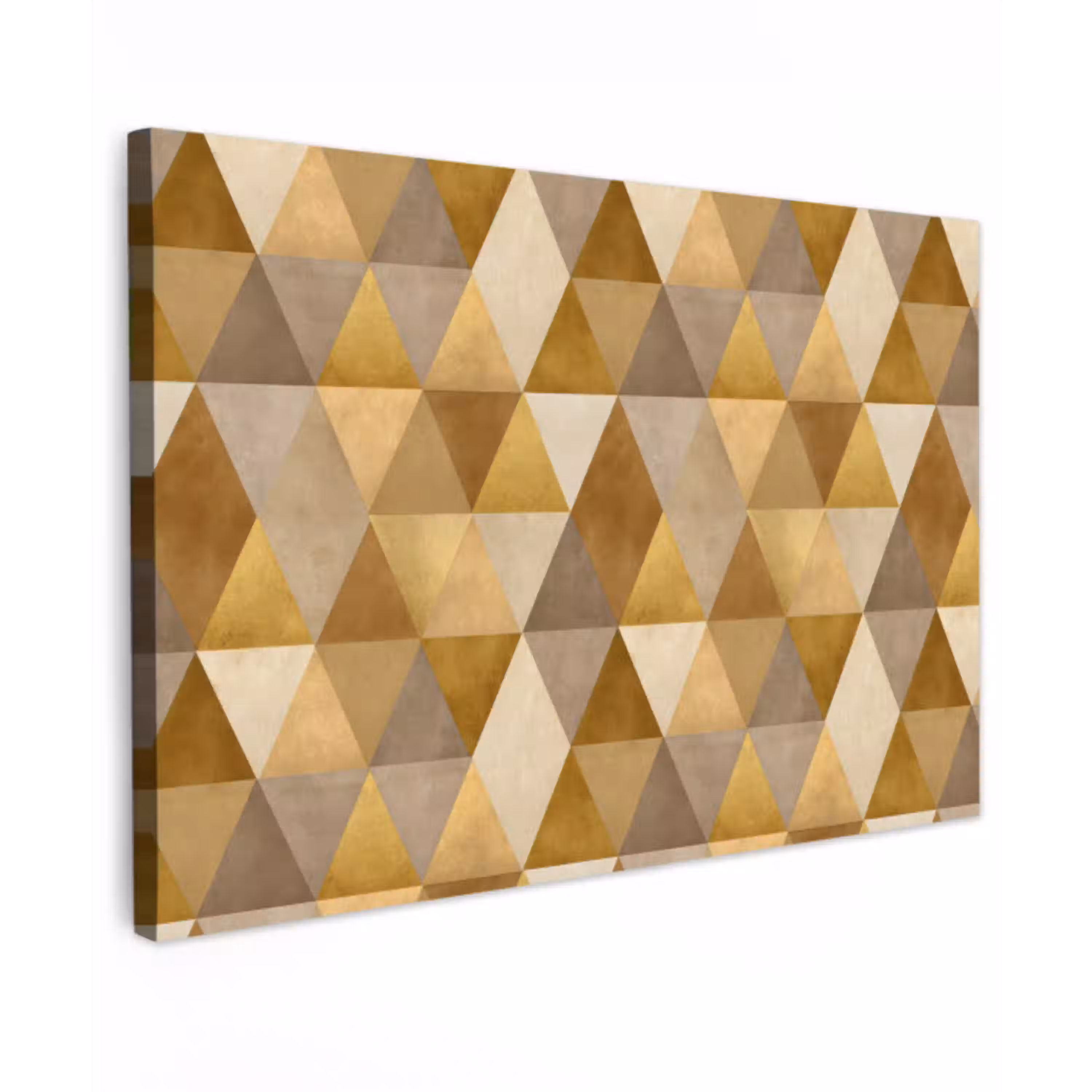 Geometrisch - Driehoek - Goud Tuinposter op houten frame 2 cm dik klein 845 -3d