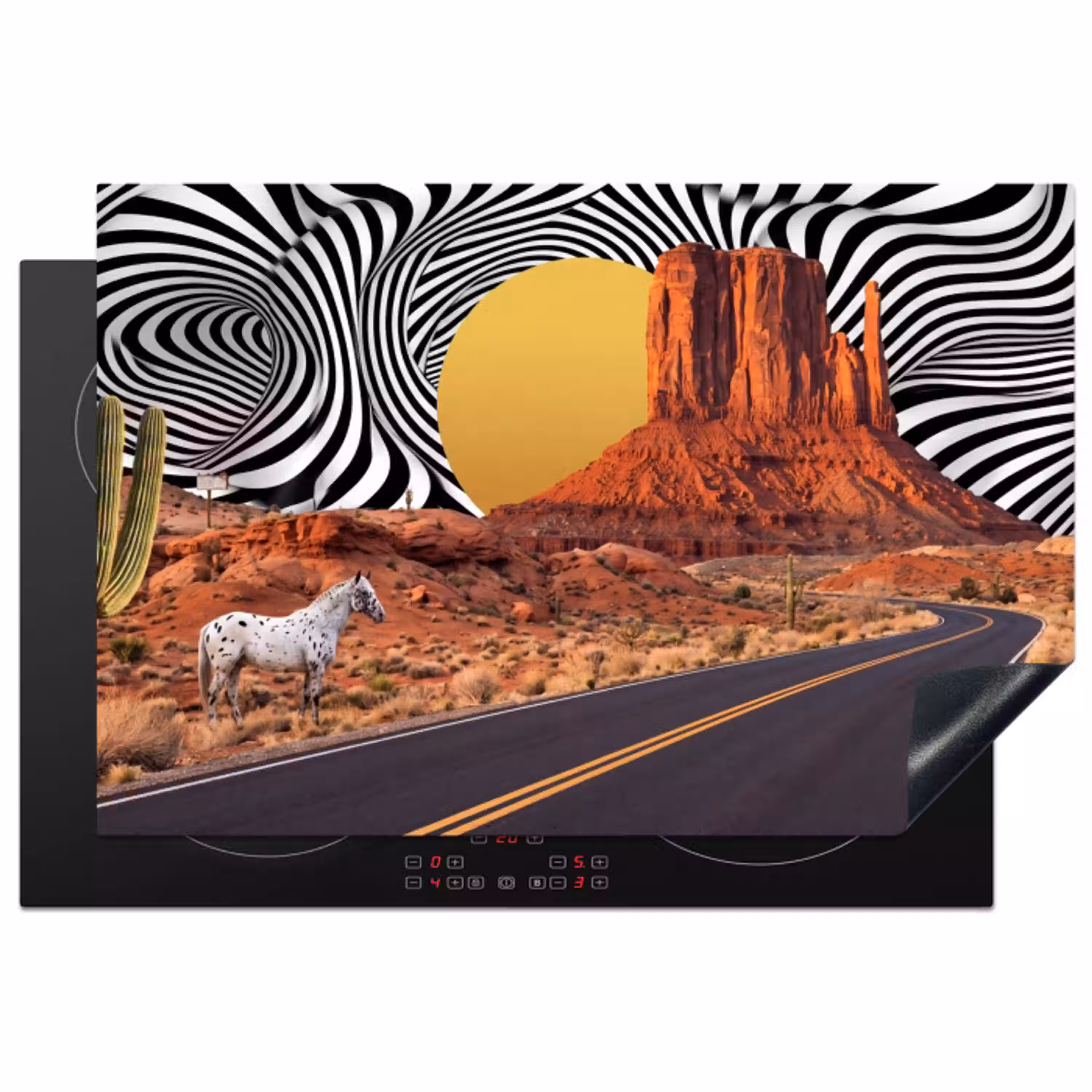 Paard - Woestijn - Natuur Inductie beschermer vinyl 3mm klein -3d