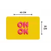 Oh ok - 3D - Geel - Roze Placemat vinyl groot -specs