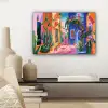 Geel - Blauw - Oranje - Huis canvas 2cm klein -sfeer6