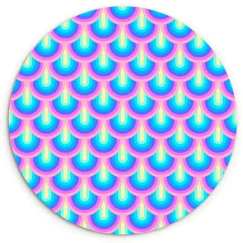 Patroon - Regenboogwaaier - Neon Wandcirkel plexiglas klein 852 -3d
