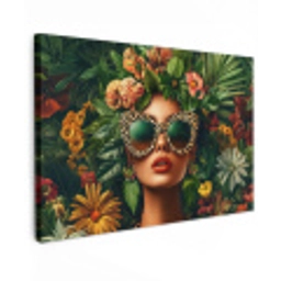 Vrouw - Panterprint - Jungle - Natuur - Luxe Tuinposter op houten frame 2 cm dik klein -3d