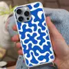 Vormen - Abstract - Blauw - Golven Hoesje iPhone 16 Pro Max met koord klein -sfeer3