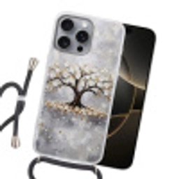 Boom - Bloemen - Natuur - Abstract - Wit Hoesje iPhone 16 Pro Max met koord klein -sfeer1