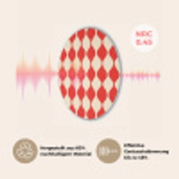 Golvend patroon - Retro - Rood - Beige Akoestische PET Vilt - Rond klein 838 -USP_DE