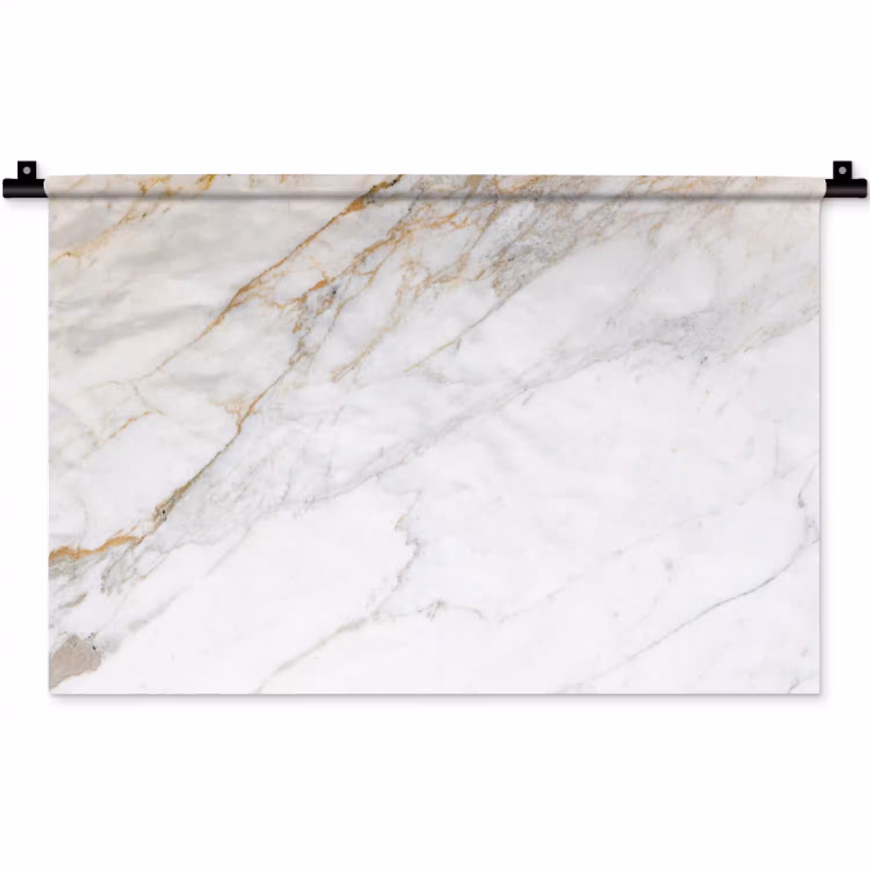 Marmer - Steen - Wit - Goud - Marmerlook - Steen - Luxe Wandkleed katoen klein -zz3d