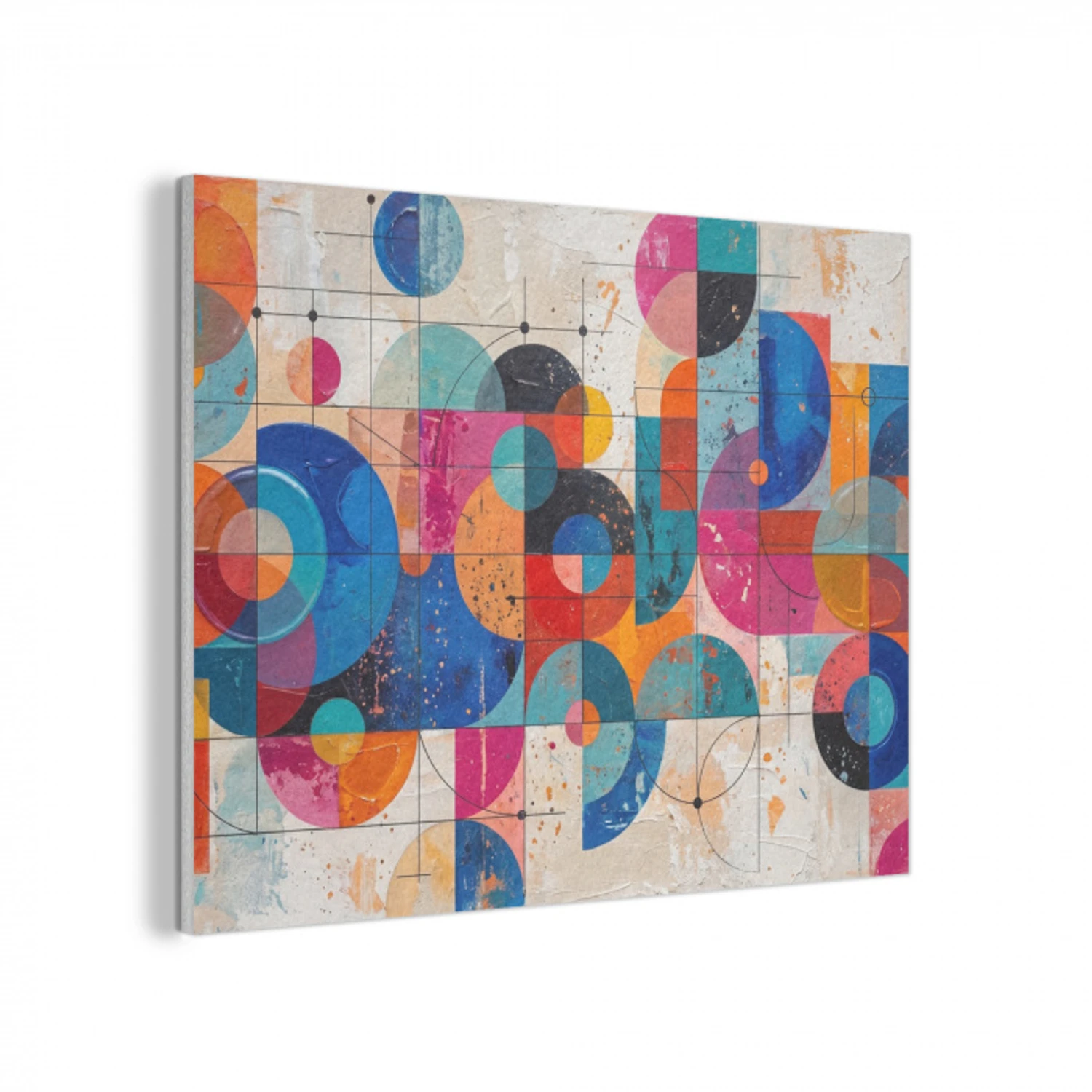 Kunst - Geometrisch - Abstract - Kleurrijk PET vilt klein -3d
