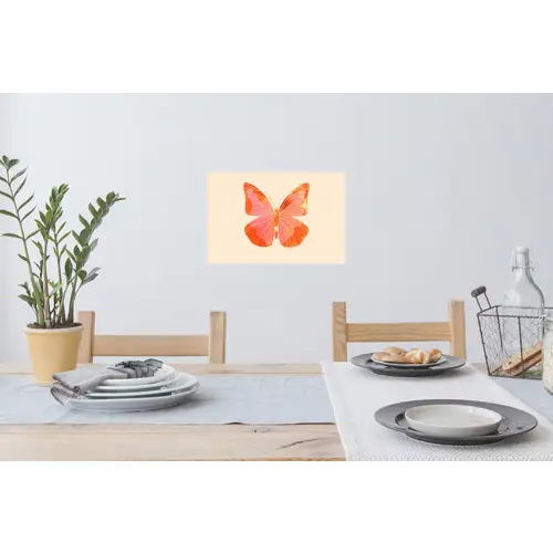 Vlinder - Minimalistisch - Roze Muursticker klein -eettafel