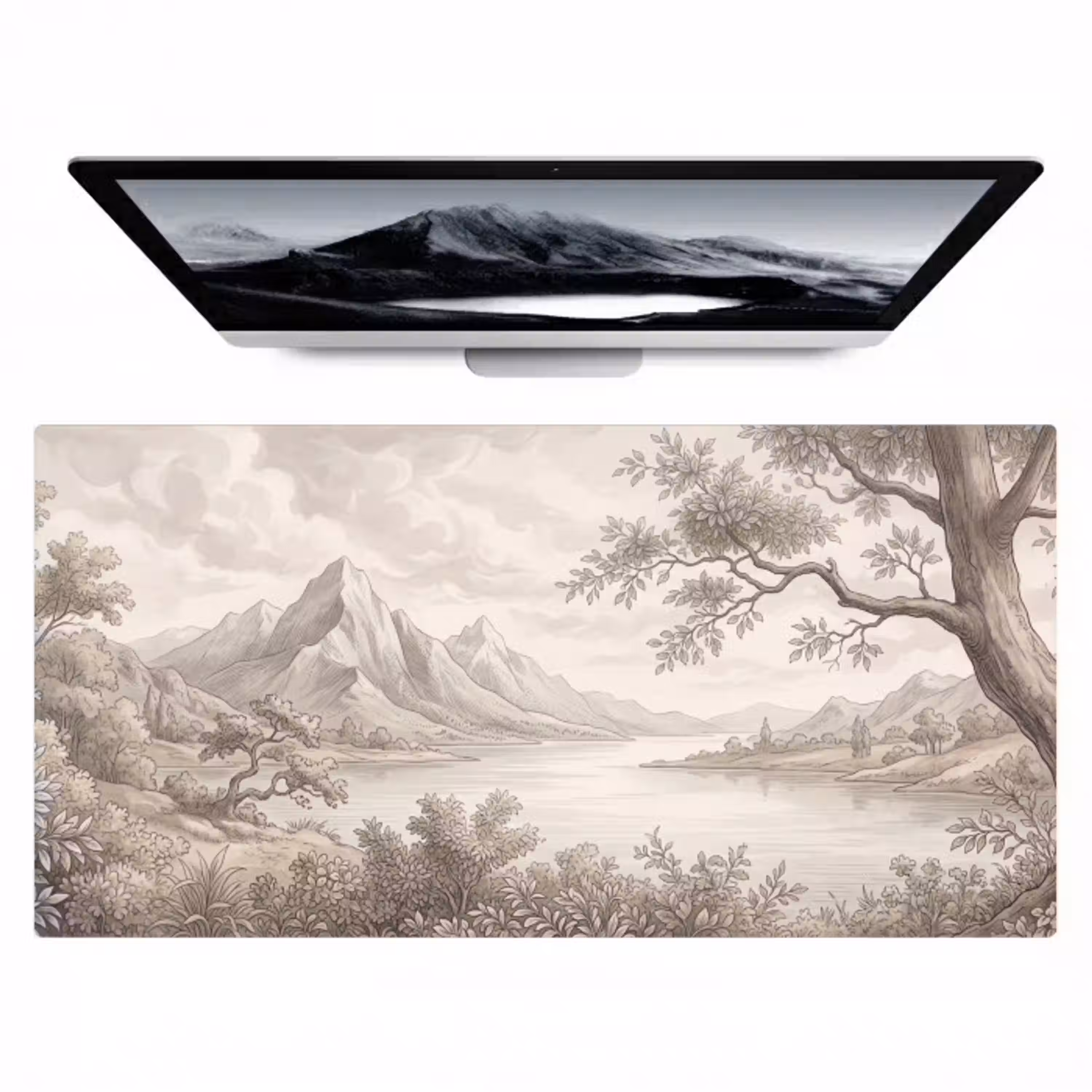 Landschap - Bergen - Meer - Natuur Muismat XXL klein -zzz3d