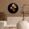 Bloem - Orchidee - Oranje Wandcirkel plexiglas klein -sfeer1