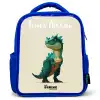 Dino - Dier - Groen Kinderrugzak - Blauw middel -3d