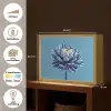 Bloem - Blauw - Bloemblaadjes - Streepjes Light Box met batterij (Wandlamp) middel -USP_websiteoverzichtNL