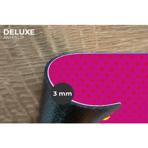 Smile - Stippen - Geel - Smiley - Roze Placemat vinyl groot -closeup