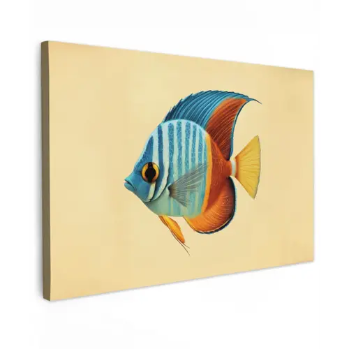 Vis - Vinnen - Blauw - Ogen canvas 2cm klein -z3d