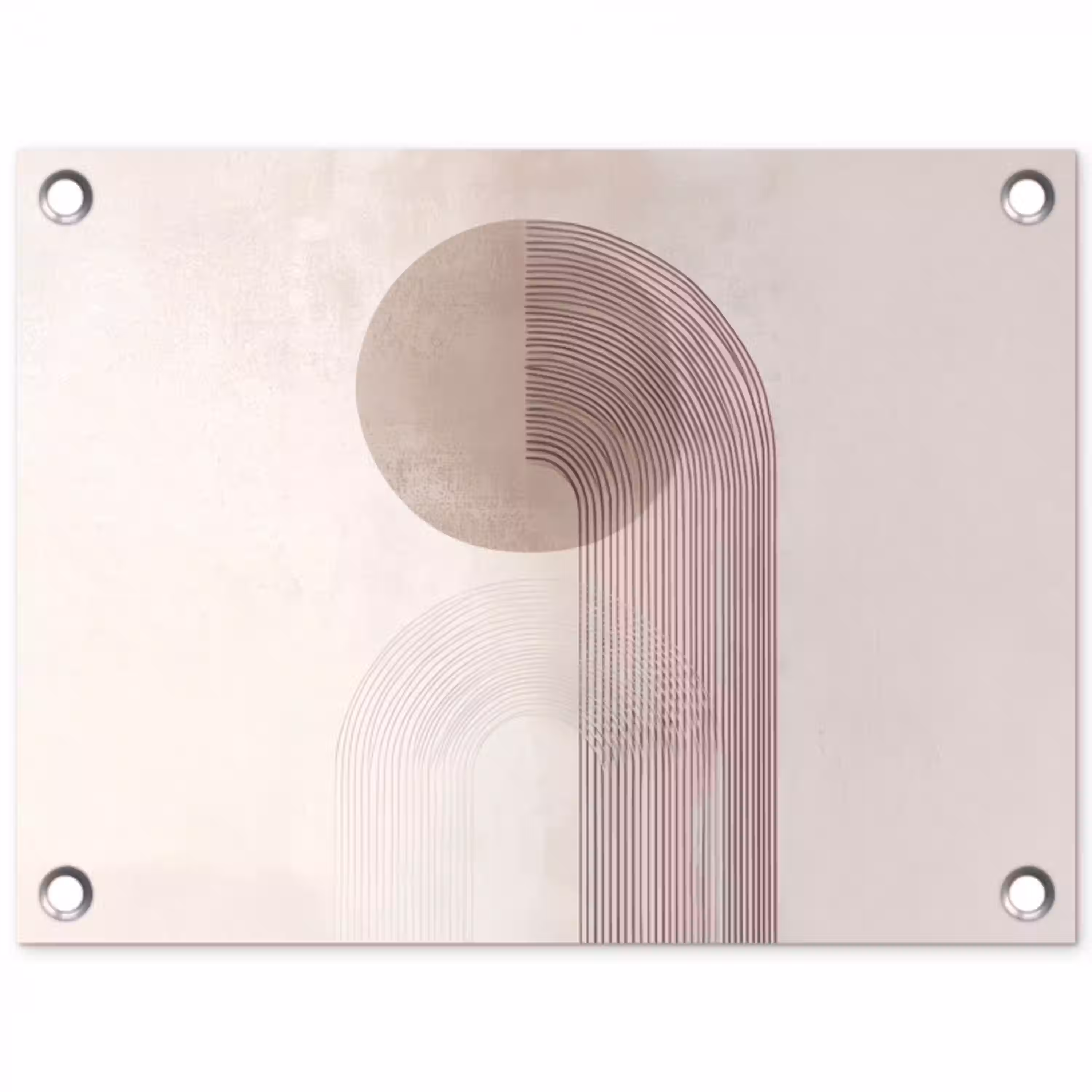 Minimalistisch - Cirkel - Lichtgrijs tuinposter los doek klein -3d